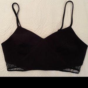 BCBC Generation black lace crop top